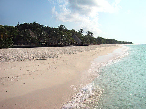 Der weiße Sandstrand der Malediven Foto 